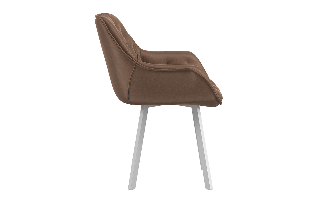 Стул Квинта велюр конфетти корица/Цвет металл белый